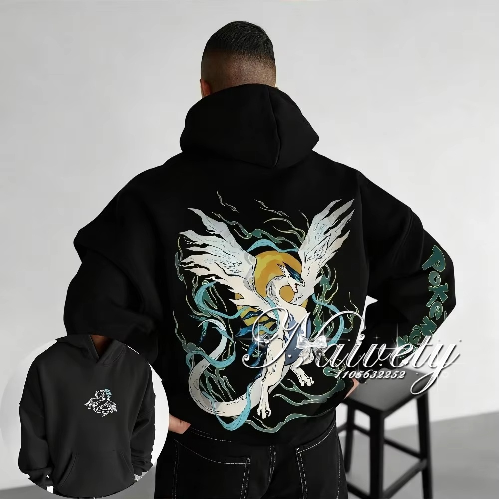 Winter Clothing Anime - Felpa con Cappuccio Pokemon Lugia Autunno-Inverno